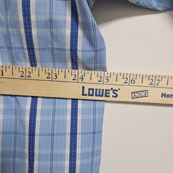 Columbia UPF 50 Omni Shade PFG Fishing Shirt Men's XXL Blue Plaid Vented LS EUC - Picture 7 of 12